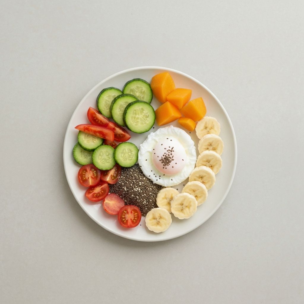 Uravnotežen krožnik s svežo hrano